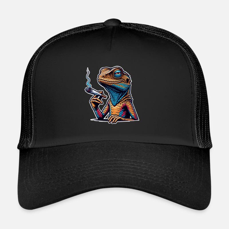 High Lizard Lizard Smoking Pot Cannabis Trucker Cap