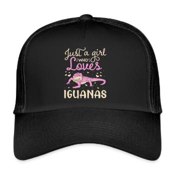 Iguanian Reptile Lover Herpetologist - Trucker Cap - black/black - Front