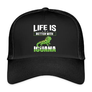 Iguanian Reptile Lover Herpetologist - Trucker Cap - black/black - Front