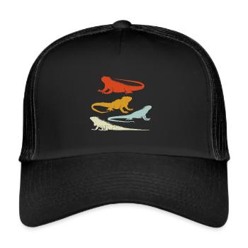 Iguanian Reptile Lover Herpetologist - Trucker Cap - black/black - Front