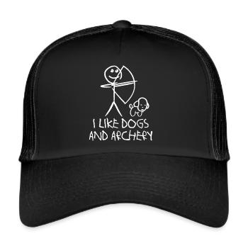 Tir à l’arc chien arc long Archer arc à poulies - Casquette trucker  - noir/noir - Devant