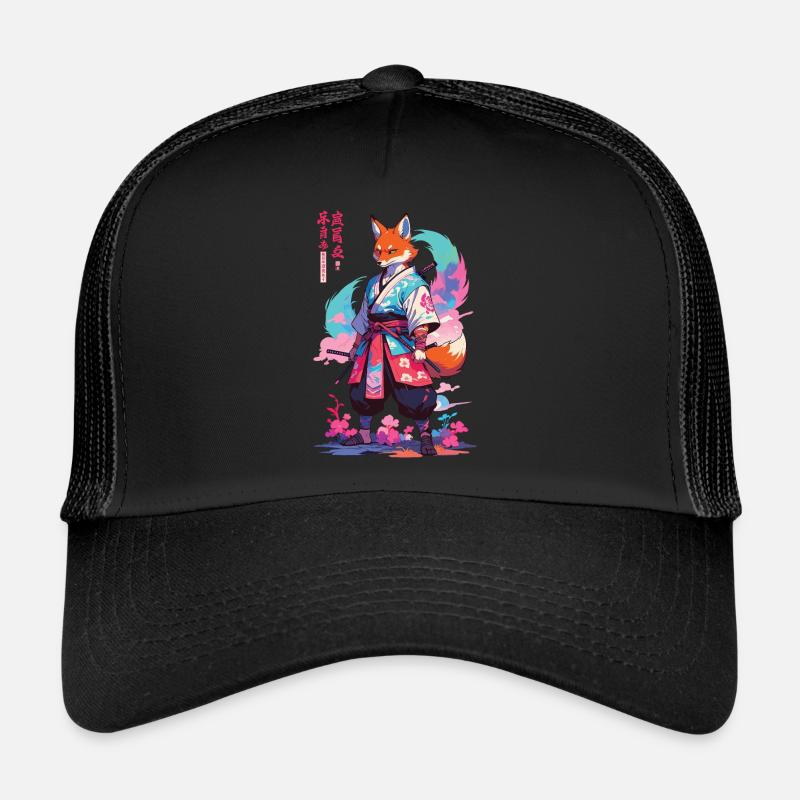 Kitsune Samurai Fuchs Aesthetic Vaporwave Stil Trucker Cap