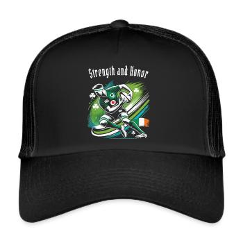 Force et honneur : le dicton du rugby - Casquette trucker  - noir/noir - Devant