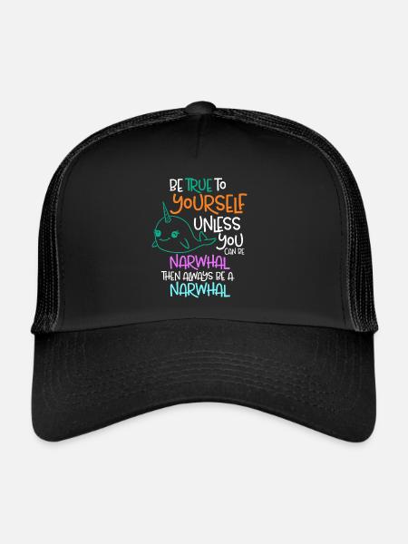 Soyez fidèle à vous-même à moins que vous ne puissiez être un narval - Casquette trucker  - noir/noir - Devant