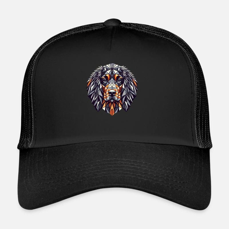 Geometric Art Irish Water Spaniel Spaniels Trucker Cap