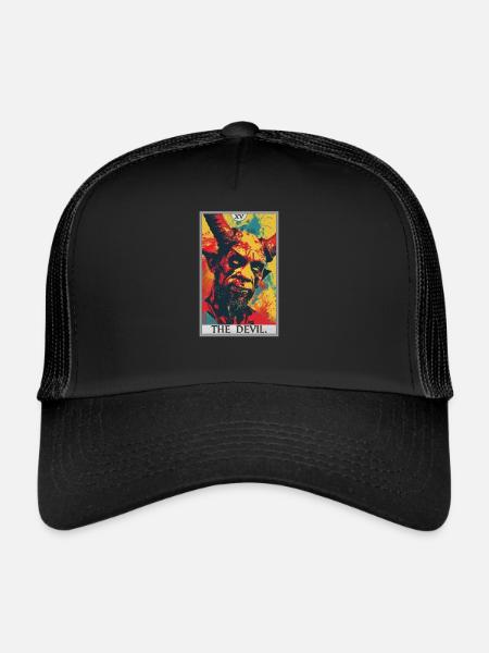 Cartes de tarot Carte de tarot Le diable Le diable - Casquette trucker  - noir/noir - Devant