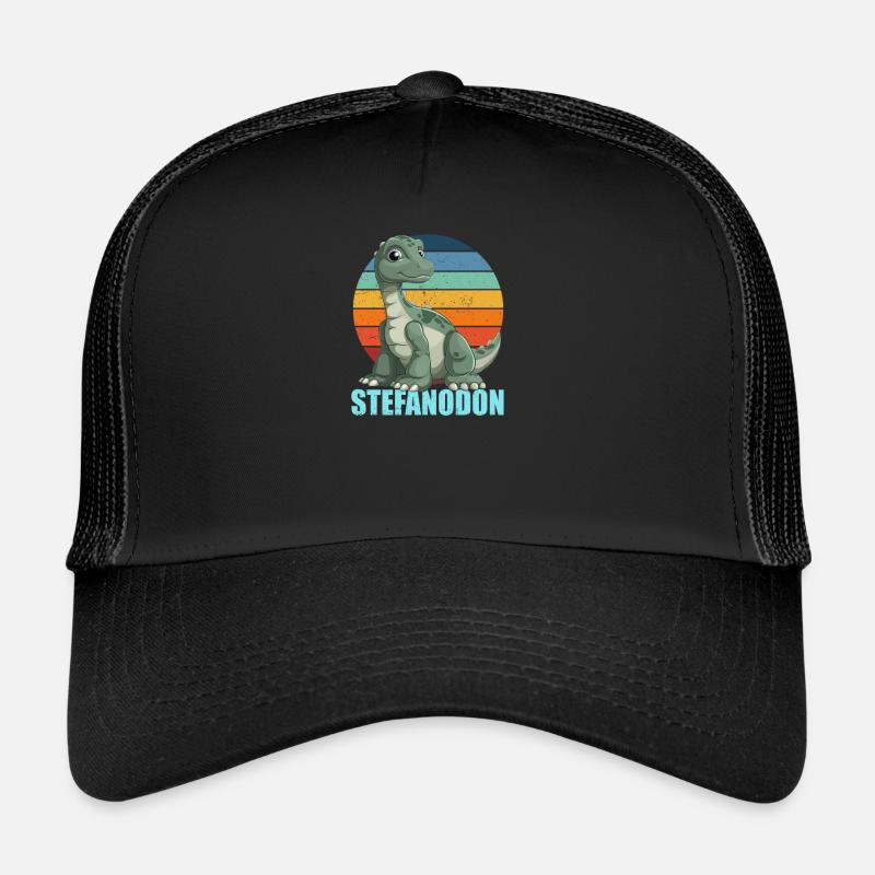 Stefanodon Kombination aus Stefan und Iguanodon - Trucker Cap - Schwarz/Schwarz