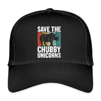 Sauvez les licornes potelées Fat Rino - Casquette trucker  - noir/noir - Devant
