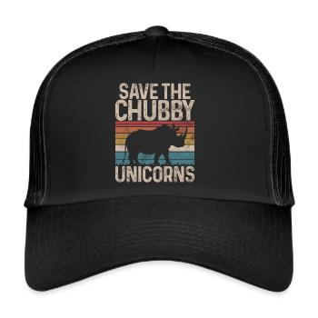 Sauvez les licornes potelées Fat Rino - Casquette trucker  - noir/noir - Devant