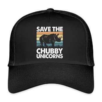 Sauvez les licornes potelées Fat Rino - Casquette trucker  - noir/noir - Devant