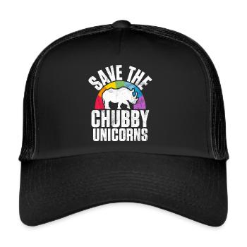 Sauvez les licornes potelées Fat Rino - Casquette trucker  - noir/noir - Devant