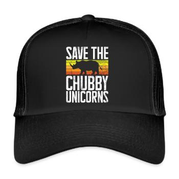 Sauvez les licornes potelées Fat Rino - Casquette trucker  - noir/noir - Devant