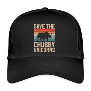 Sauvez les licornes potelées Fat Rino - Casquette trucker  - noir/noir - Devant