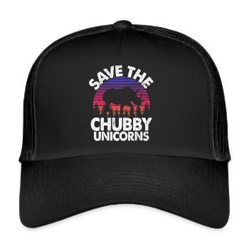 Sauvez les licornes potelées Fat Rino - Casquette trucker  - noir/noir - Devant