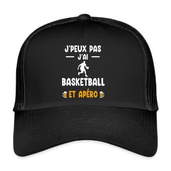basketball player I can't I have basketball aperitif - Trucker Cap - black/black - Front