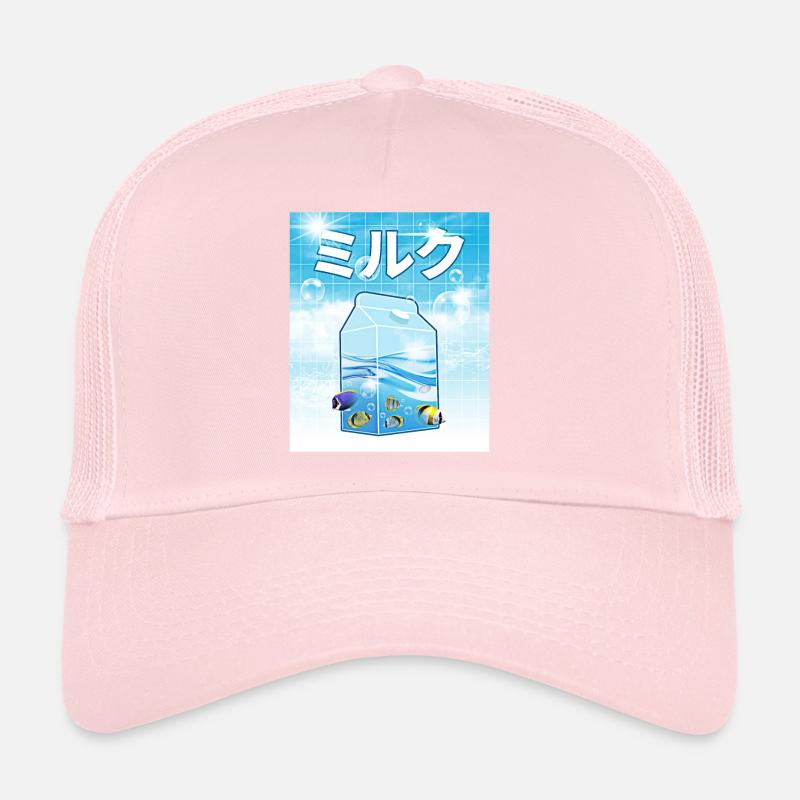 Frutiger Aero Aesthetic Tech Kawaii Milk Underwater Trucker Cap