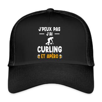 curler I can't I have curling aperitif - Trucker Cap - black/black - Front