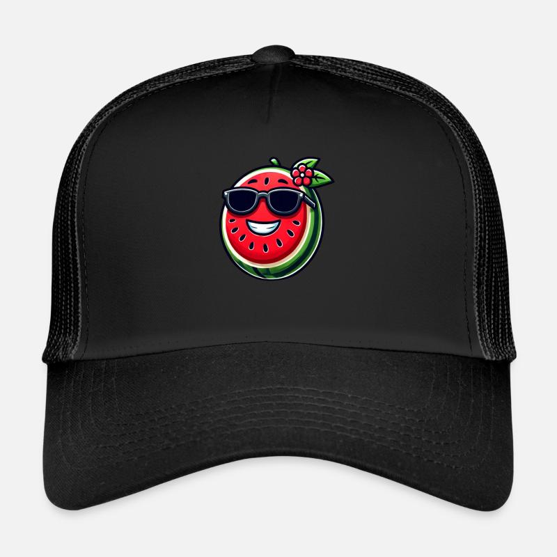 Cool watermelon with fruity sunglasses Trucker Cap