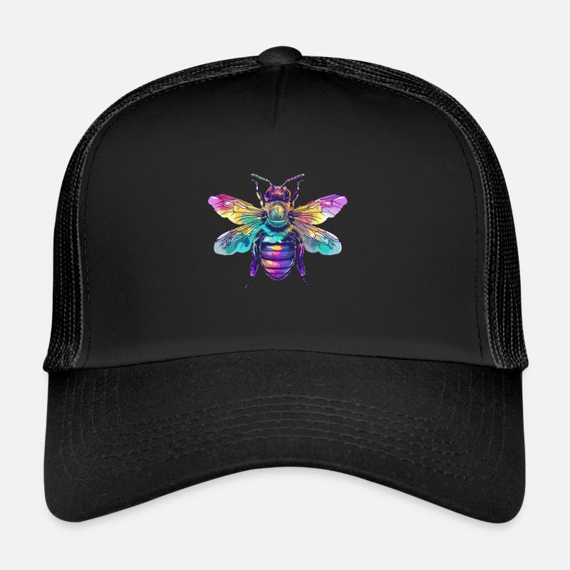 Colorful bee with rainbow wings Trucker Cap
