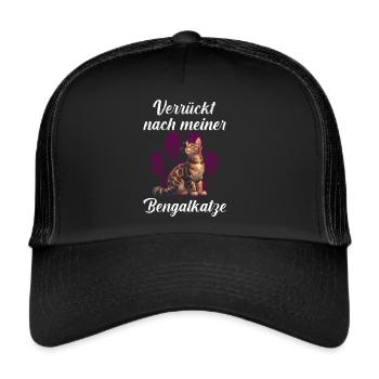 Chats Bengal FOU DE MON CHAT BENGAL - Casquette trucker  - noir/noir - Devant
