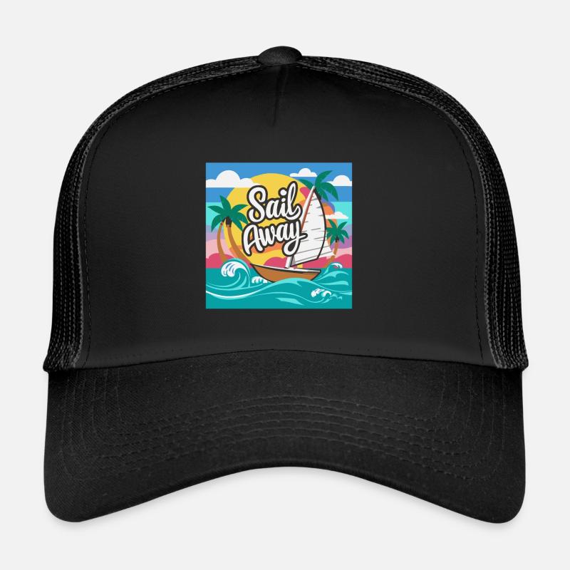 BOATS, SAIL AWAY Trucker Cap