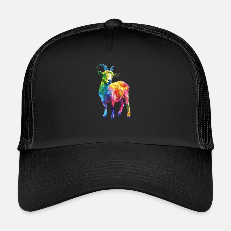 Art abstrait de chèvre colorée pour les amoureux des animaux Casquette trucker 