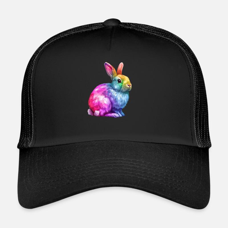 Bunter Regenbogen Hase Kunstwerk Trucker Cap
