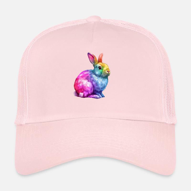 Oeuvre de lapin arc-en-ciel coloré Casquette trucker 