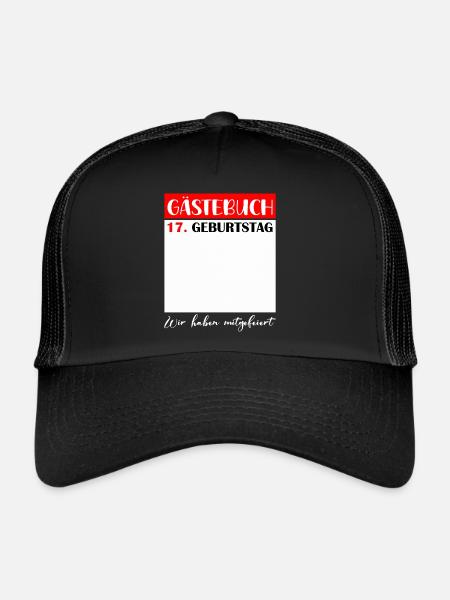 17th Birthday Girl 17 Years Boy Gift - Trucker Cap - black/black - Front