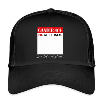 70e anniversaire femmes 70 ans hommes cadeau - Casquette trucker  - noir/noir - Devant