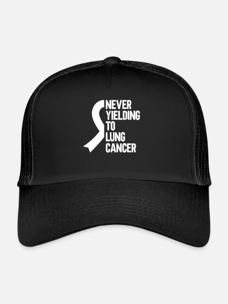 Guerrier du cancer du poumon Sensibilisation au cancer du poumon - Casquette trucker  - noir/noir - Devant
