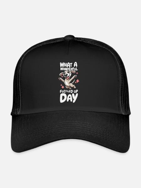 Greyhound Windhund Fucked Up Day - Trucker Cap - black/black - Front