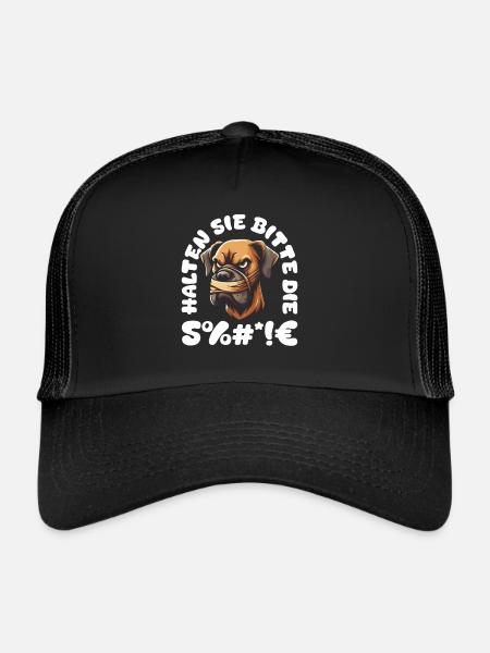 Grand Danois, s’il vous plaît, taisez-vous - Casquette trucker  - noir/noir - Devant