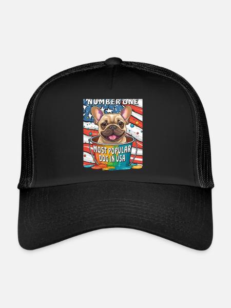 NUMBER ONE MOST POPULAR DOG IN USA - Trucker Cap - black/black - Front