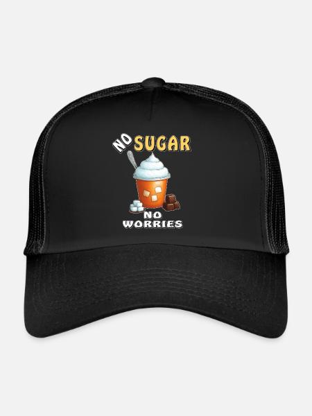PAS DE SUCRE, PAS DE SOUCIS - Casquette trucker  - noir/noir - Devant