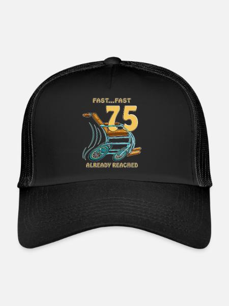 JEÛNE D’ANNIVERSAIRE... PRÈS DE 75 DÉJÀ ATTEINTS - Casquette trucker  - noir/noir - Devant
