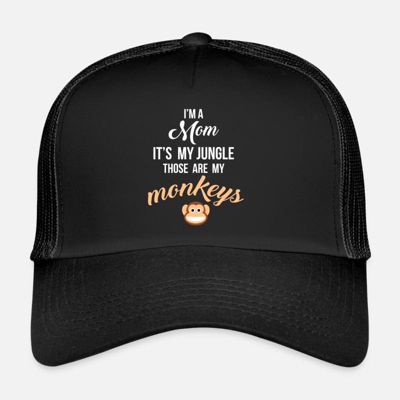 Je suis une maman c’est ma jungle Ce sont mes singes amusants Casquette trucker 