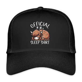 Official Sleeping House Highland Cow PJ Sleeping - Trucker Cap - black/black - Front