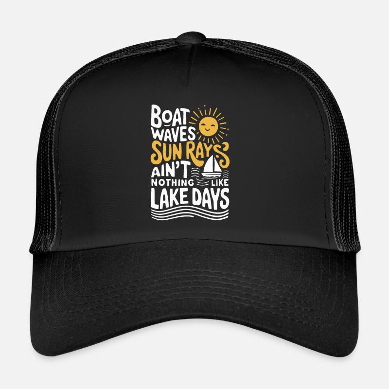 bateau, vagues, rayons de soleil, jours en mer, été, Casquette trucker 