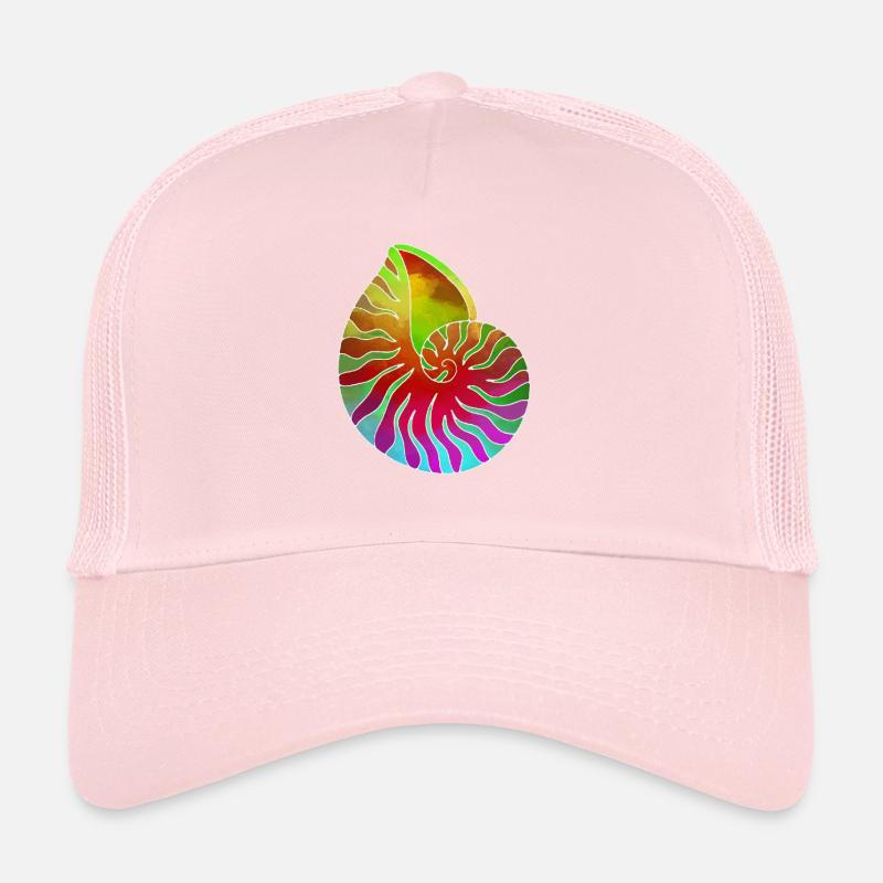 Shell purple green red Trucker Cap