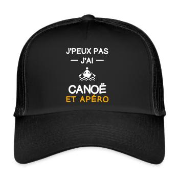 je peux pas j'ai canoë apéro canoéiste - Casquette trucker  - noir/noir - Devant