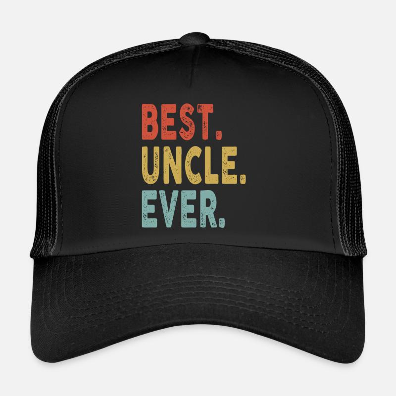 Vintage Best Uncle Retro Colors Best Uncle Ever - Trucker Cap - black/black