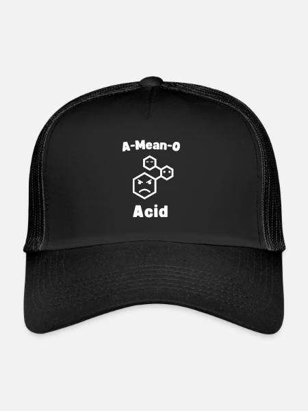 A-Mean-O Acid Funny Chemistry Teacher Chemist - Trucker Cap - black/black - Front