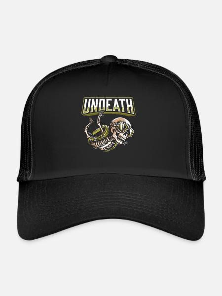 Parachutist Skydiving Skeleton - Trucker Cap - black/black - Front