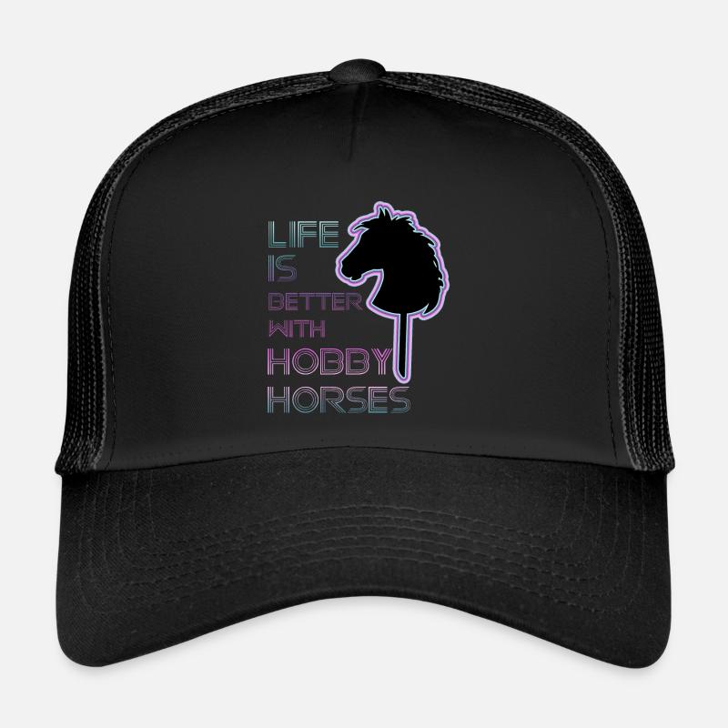 DAS LEBEN IST BESSER MIT STECKENPFERDEN - Trucker Cap - Schwarz/Schwarz