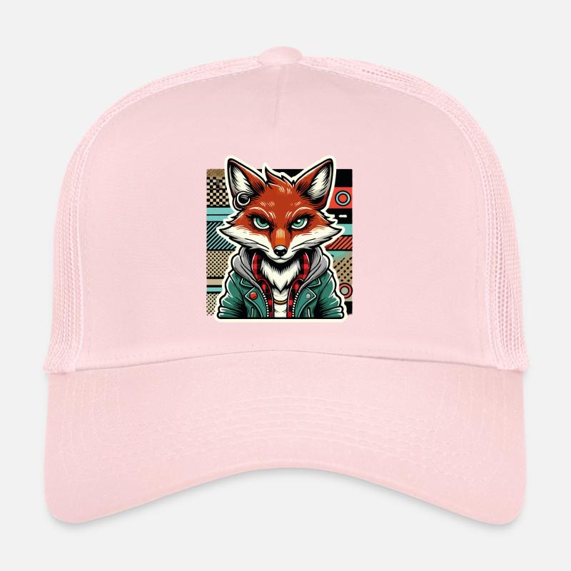 Design hipster rétro renard Casquette trucker 