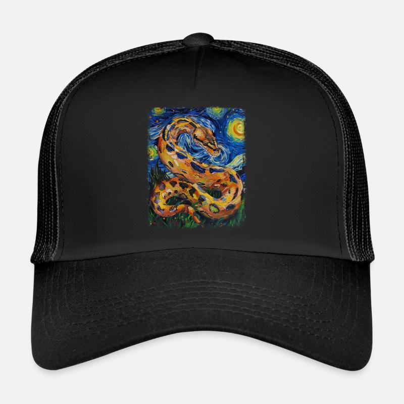Kugelpython Schlange Sternennacht Gemälde Trucker Cap