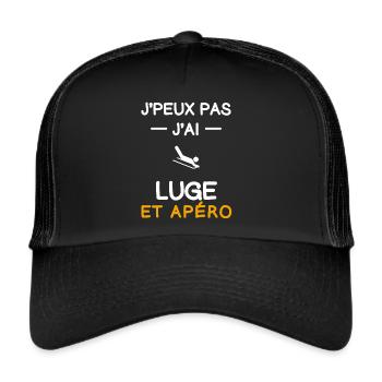 I can't I have sledging aperitif sledding - Trucker Cap - black/black - Front