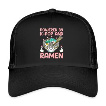 Ramen- Und K-Pop-Waren Kawaii Finger Herz - Trucker Cap - Schwarz/Schwarz - Vorne