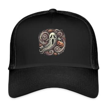 Fantômes expressionnistes effrayants Halloween - Casquette trucker  - noir/noir - Devant